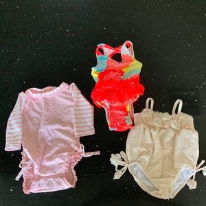 Baby girl set of 3 bathing suits